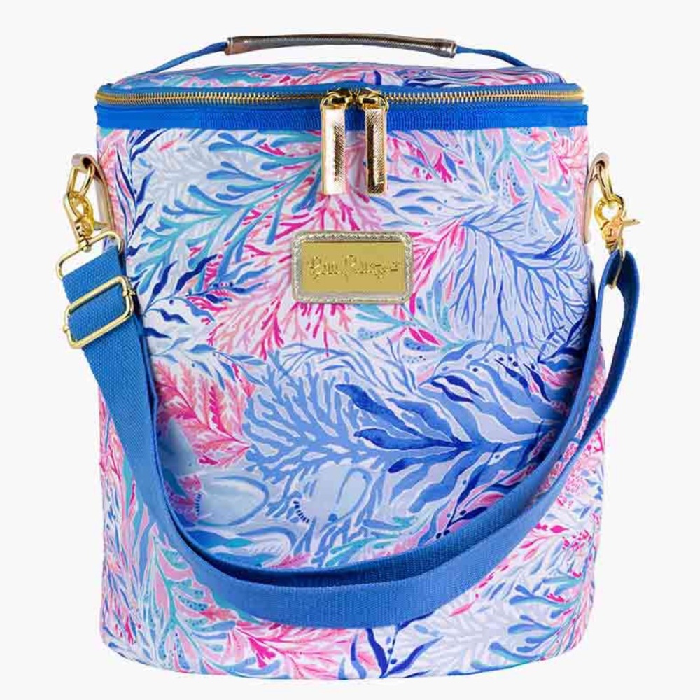 LILLY PULITZER INSULATED SOFT BEACH COOLER WITH ADJUSTABLE/REMOVABLE STR…